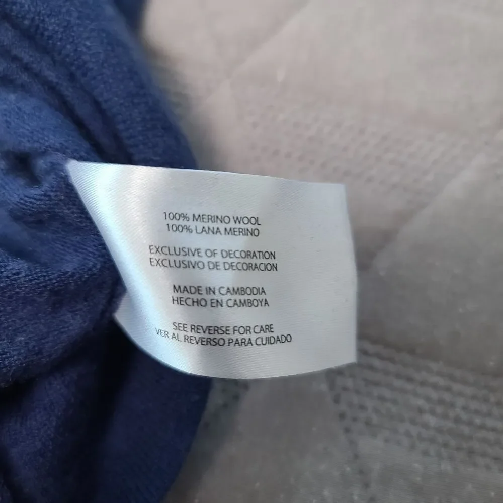 Banana Republic Blue 100% Merino Wool Tight Knit Pullover Sweater Men's Medium